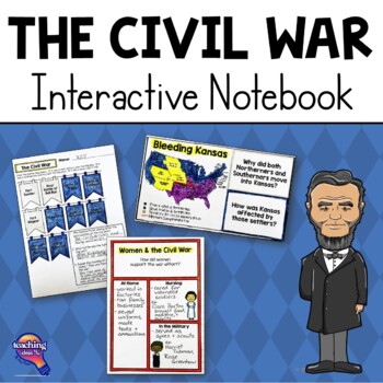 Preview of The Civil War Interactive Notebook Unit U.S. Grade, 4, 5, 6 w/ Chapter Test