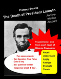 Civil War Primary Source:  Lincoln's Death  (with question