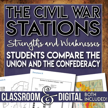 Preview of Strengths and Weaknesses Stations Activity The Civil War Distance Learning