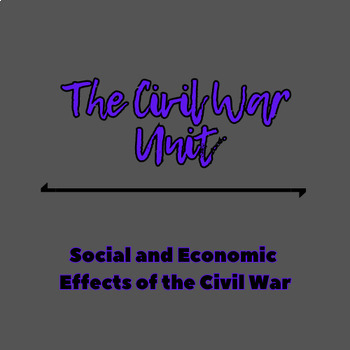 Preview of The Civil War Unit:  Social and Economic Effects of the Civil War