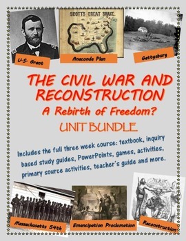 Preview of The Civil War and Reconstruction unit bundle, including text