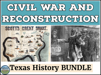 Preview of The Civil War and Reconstruction in Texas BUNDLE