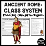 Class System in Ancient Rome Reading Comprehension Worksheet