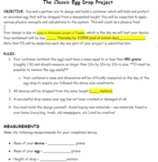 The Classic Egg Drop Project (Physics Assessment)