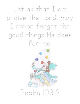 The Clown of God Bible Verse Printable (Psalm 103:2)