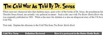 Preview of The Cold War As Told By Dr. Seuss: The Butter Battle Book