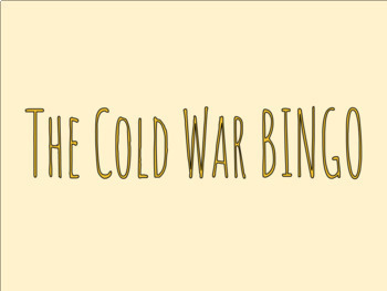 Preview of The Cold War BINGO