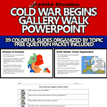Preview of The Cold War Begins Introduction Gallery Walk PowerPoint APUSH 1945-1960