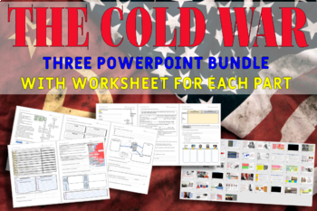 Preview of The Cold War PowerPoint and Worksheet Bundle