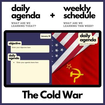 Preview of The Cold War Themed Daily Agenda + Weekly Schedule for Google Slides