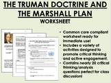 The Truman Doctrine and the Marshall Plan worksheet