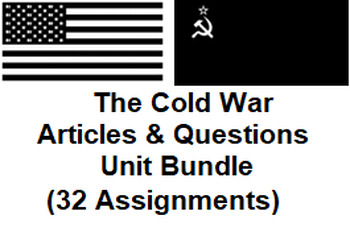 Preview of The Cold War Unit Articles & Questions Bundle (32 PDF Pintables)