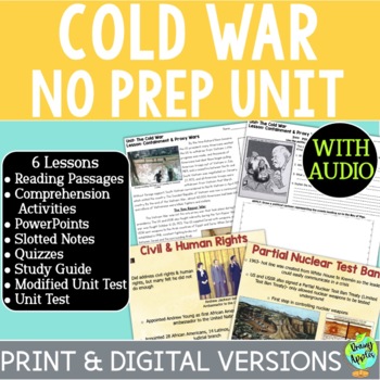 Preview of The Cold War Unit - Lessons - Activities - Passages - PowerPoints - Notes - Quiz