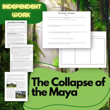 Preview of The Collapse of the Maya // Independent Work Packet // Great for Subs