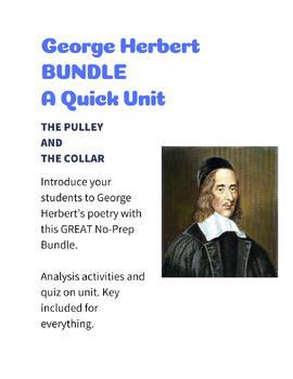 Preview of The Collar and The Pulley (George Herbert poems) No Prep BUNDLE