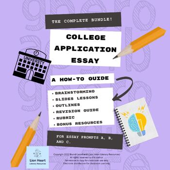Preview of The College Application Essay or Personal Statement Writing Process Bundle