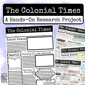 Preview of The Colonial Times Newspaper Project (Early European Colonization), Print and Go