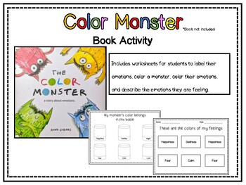 Preview of The Color Monster- Book Activity