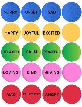 The Color Monster Color/Feeling Sort Game Feelings Circles | TPT