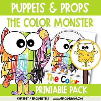 Preview of The Color Monster Puppets and Props | Book Companion