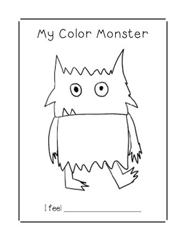 The Color Monster Worksheet by Ms Healy's Counseling Corner | TPT