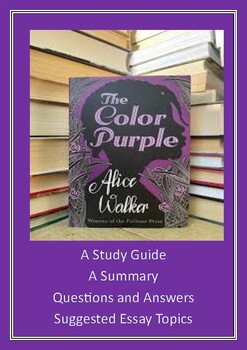 Preview of The Color Purple/ By Alice Walker / A Study Guide, A Summary / Q &A