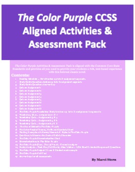 Preview of The Color Purple CCSS Aligned Activities & Assessment Pack