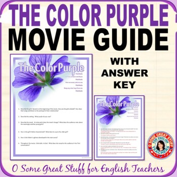 Preview of The Color Purple Movie Guide with Detailed Key