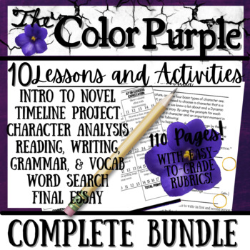The Color Purple (Walker) Novel Study Unit Bundle 10 Resources