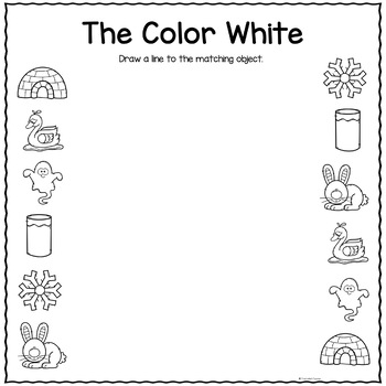 the color white printable activities color of the week tpt