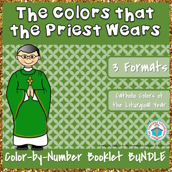 Preview of The Colors That the Priest Wears Color-by-Number Booklets BUNDLE