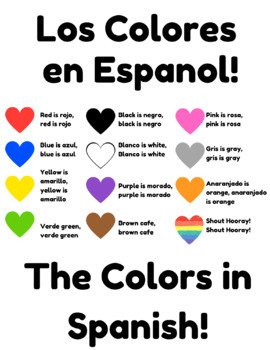 Preview of The Colors in Spanish - Los Colores en Espanol