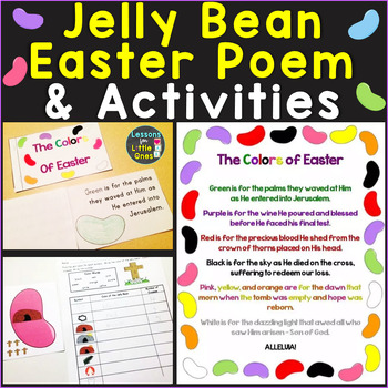 Preview of Easter Story Jelly Bean Poem Religious Christian Activities, Printable Book, Tag