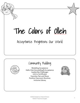Preview of Community Building Pack with certificates. The Colors of Olleh is reference book