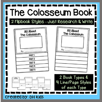 Preview of The Colosseum Report, Roman History Flip Book Research Project, History