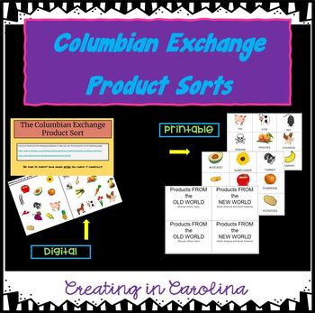 Preview of The Columbian Exchange Digital & Paper Sort