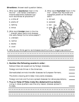 Columbian Exchange Homework Worksheets Teachers Pay Teachers