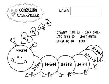 The "Comparing Caterpillar" Color by Number [FREEBIE!] by Morgan Ramsay