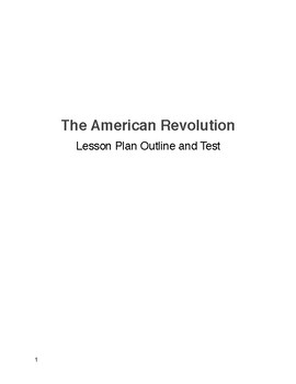 Preview of The Complete American Revolution Outline w/ Test