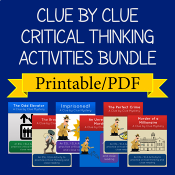 Preview of The Complete Clue by Clue Critical Thinking Printable Activity Bundle