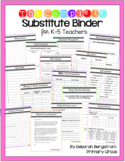The Complete EDITABLE Substitute Teacher Binder for Elemen