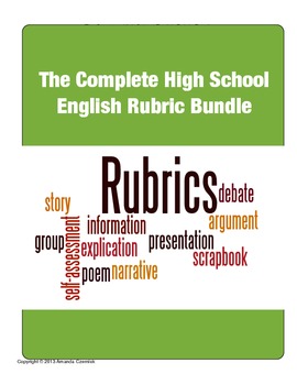 Preview of The Complete High School English Rubric Bundle