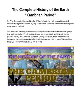 Preview of The Complete History of the Earth “Cambrian Period” PDF