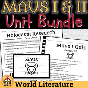 Preview of The Complete Maus by Art Spiegelman Whole Unit Bundle for High School