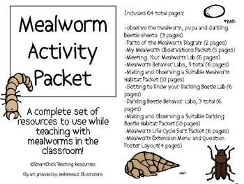 Preview of The Complete Mealworm Activity Packet, 64 total pages!