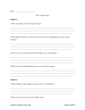 Preview of The Computer Caper by Christopher Claro Comprehension Questions