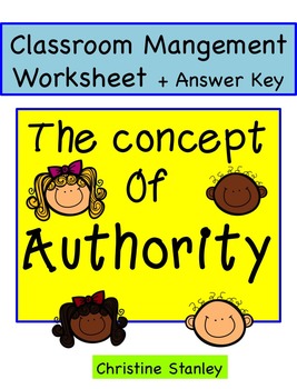 Preview of The Concept of Authority Worksheet (Helping kids behave)