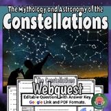 The Constellations Webquest (Astronomy, Astrology, Mythology)
