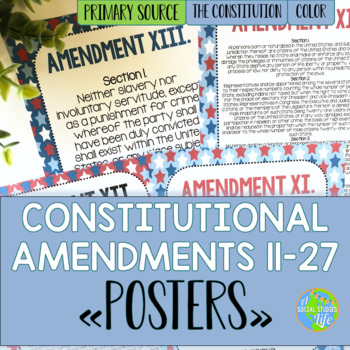 Preview of The Constitution Amendments 11-27 Primary Source POSTERS