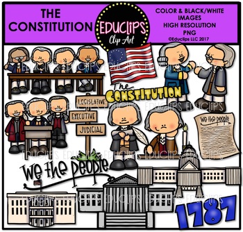 Preview of The Constitution Clip Art Bundle {Educlips Clipart}